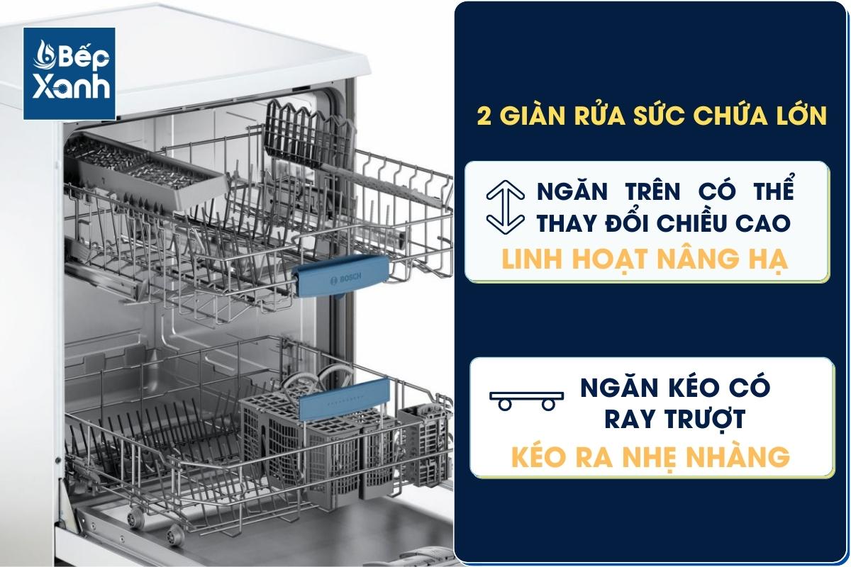 2 ngăn rửa kéo mở linh hoạt