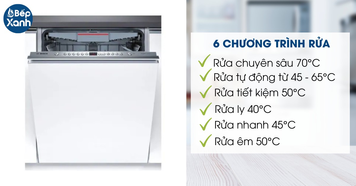 các chương trình rửa máy rửa chén Bosch SMV46KX00E