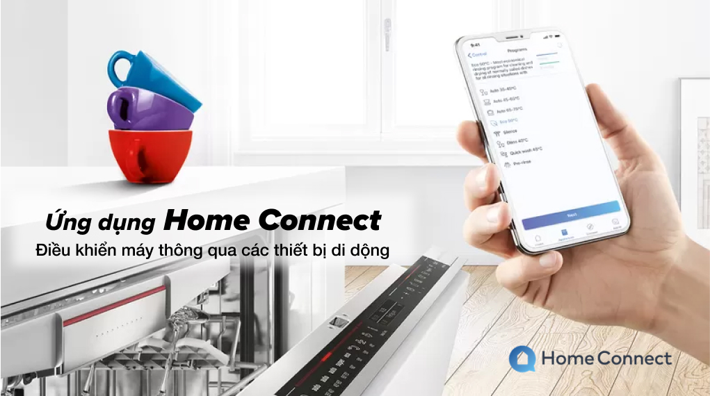 Máy rửa chén âm toàn phần Bosch SMV4ECX14E - Ứng dụng Home Connect