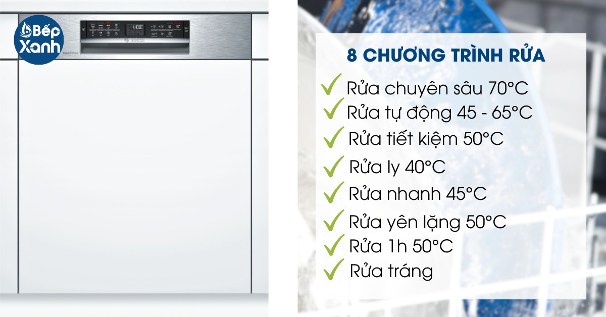 các chương trình máy rửa chén Bosch SMI68MS07E 