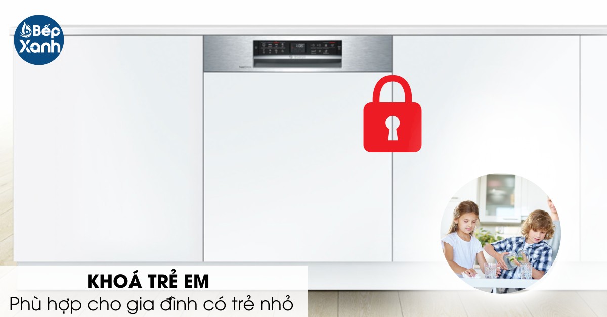 khoá an toàn máy rửa chén Bosch SMI68MS07E 