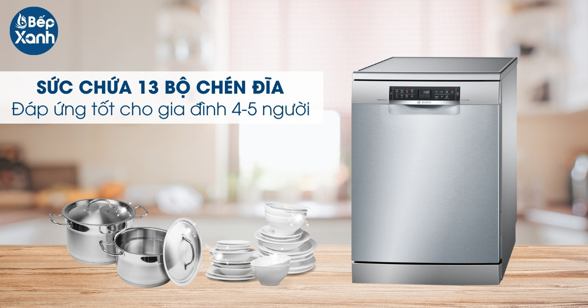 Sức chứa lớn giúp rửa được nhiều chén bát cùng lúc