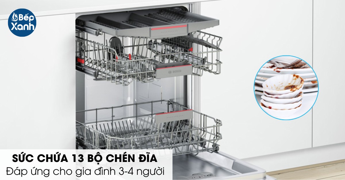 sức chứa máy rửa chén Bosch SMI68MS07E 