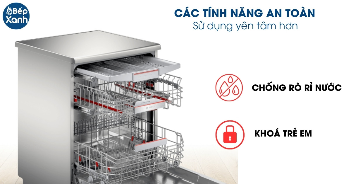 Máy rửa chén độc lập Bosch SMS6ECI93E an toàn