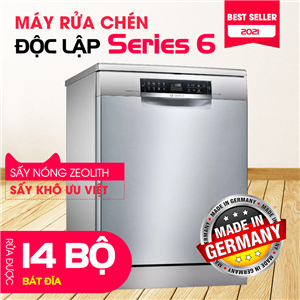 Máy Rửa Chén Độc Lập Series 6 Bosch SMS68UI02E / Nhập Khẩu Đức / Sấy Nóng Zeolith